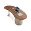 Bureau double caisson en bois manufacturé courbé noisette avec 2 tiroirs-821010236