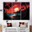 Coucher de soleil rouge audacieux paysage - coucher de soleil côtier, art mural-2067665524-2067665526
