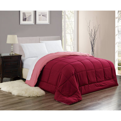 Édredon réversible en microfibre rose
