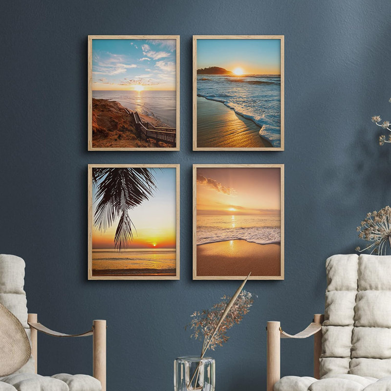 Coastal Palm Tree Ocean Wave, Naturel, H 14 po x l 11 po x P 1 po