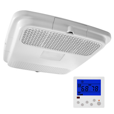 Air Distribution Box, 115V Non-Ducted RV Air Conditioner ADB Unit with Operating Panel, Detachable Filter, and Four-Way Airflow, Used for this Non-Ducted Cooling-Only Rooftop RV AC Unit, White