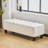 Boucle Upholstered Bench with Rubber Wood Legs,-334374055