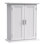 Grande armoire de salle de bain murale avec 2 portes - tablettes réglables au-dessus de la toilette, armoire à pharmacie en bois, rangement de salle de bain suspendu