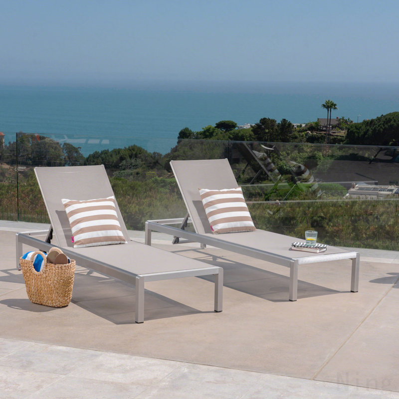 Chaise longue 2 pièces, Gris