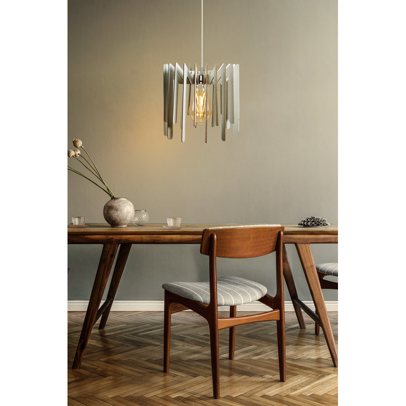 Lustre élégant en zigzag, hauteur réglable 21,7 po, diamètre 9,1 po | Corps en panneau de fibres à densité moyenne blanc élégant, douille E27 (40 W maximum) | Design scandinave, parfait pour les salons et les salles à manger modernes, décoration intérieure unique