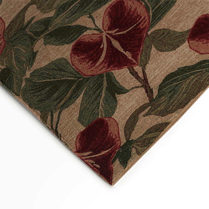 Tapis d'intérieur et d'extérieur brun Botanical