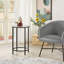Round Side Table With Metal Frame,  Glass Top End Table-646176537