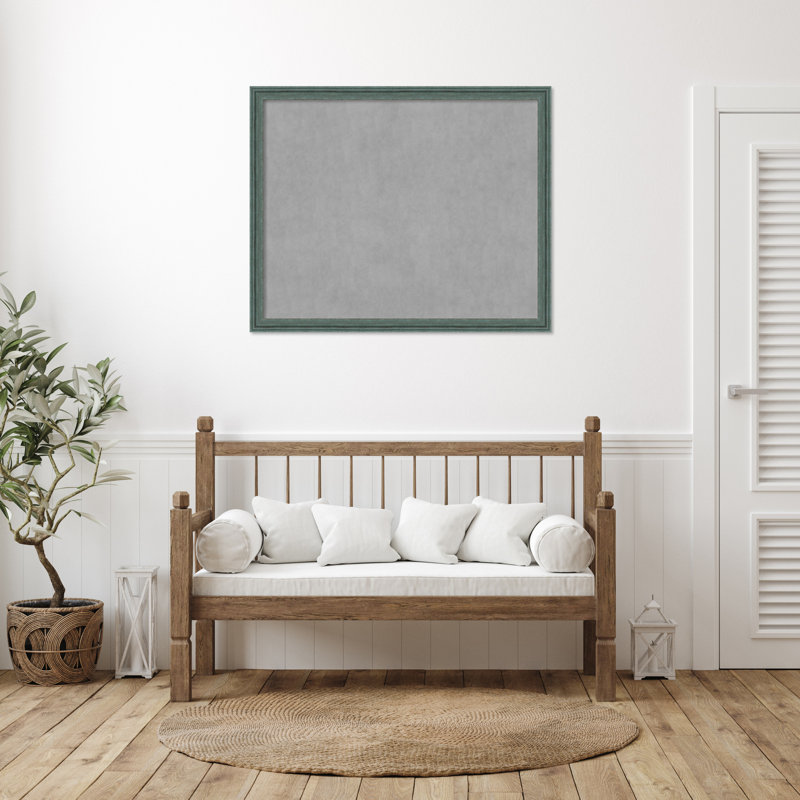 Tableau magnétique encadré gris sarcelle recyclé, H 35 po x l 43 po