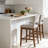 Bar Stools Set of 3,Upholstered Counter Height Bar Stools,Modern Counter Stools with Wood Legs for Kitchen Island Dining Room Bar,Brown