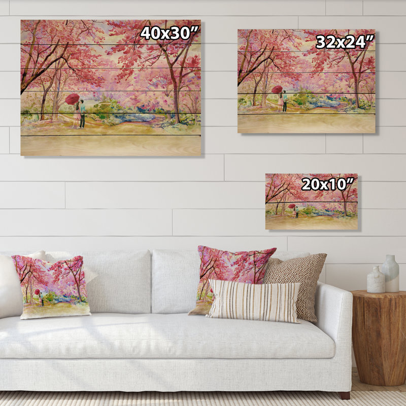 Couple romantique amoureux à Paris V - Peinture sur bois sans cadre, H 12 po x l 20 po x P 1 po