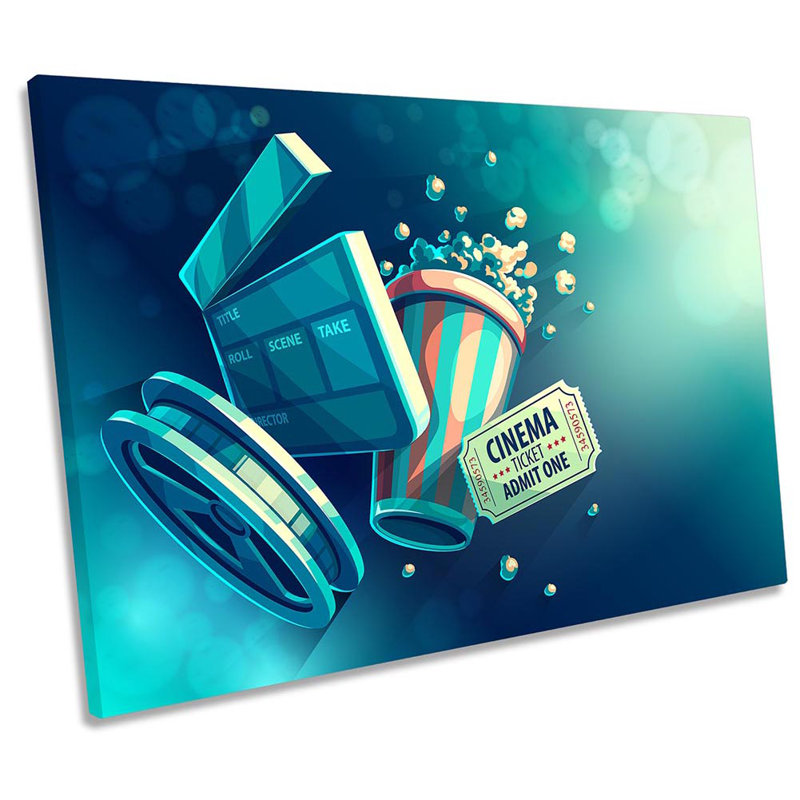 Cinema Room Film Night Out Framed - Wrapped Canvas Print, 30.5cm H x 45.7cm W x 2cm D