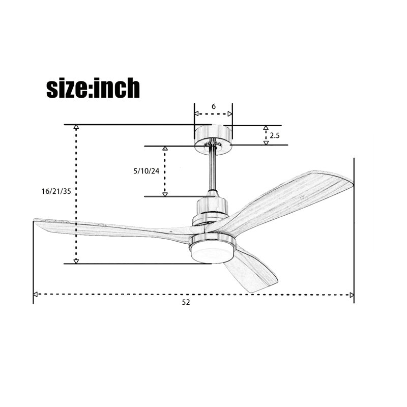Lyan 52'' Ceiling Fan with LED Lights