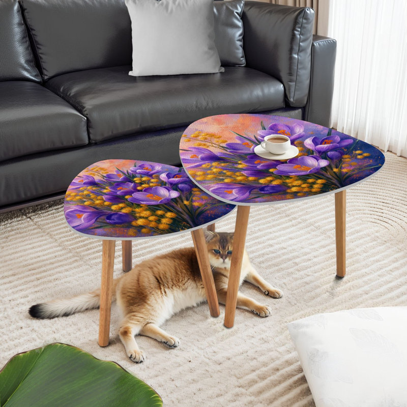 Ensemble de 2 tables basses gigognes Triangle
