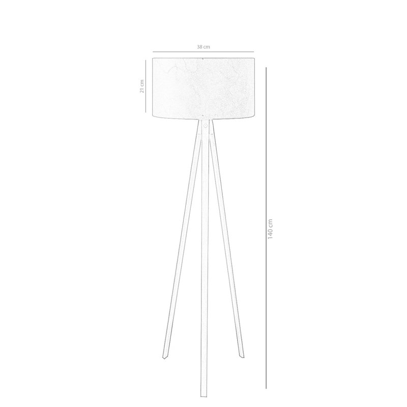 Lampe trépied 55 po Sanor, Brun, Anthracite