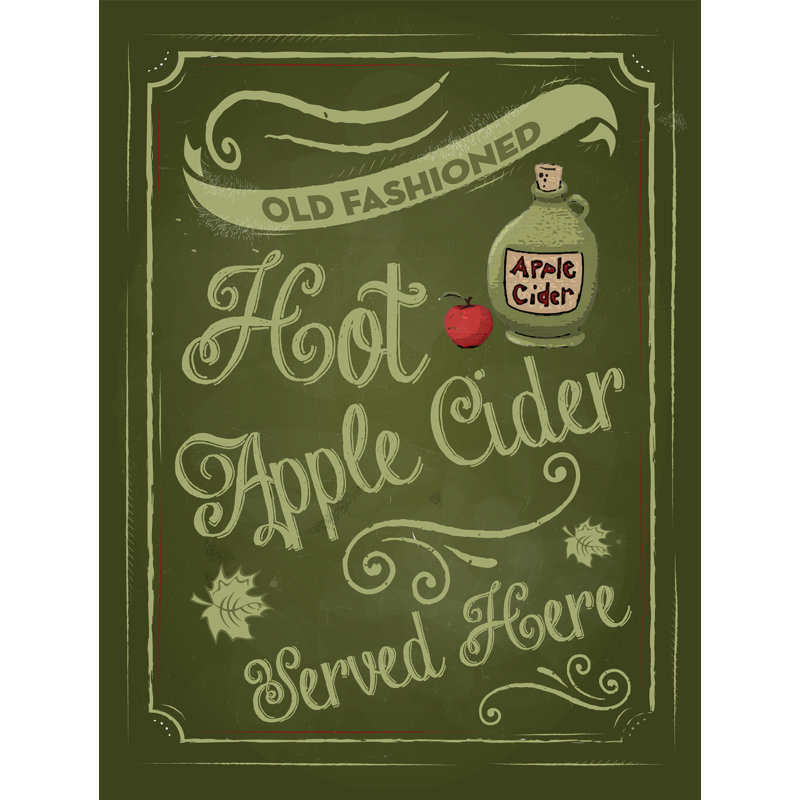 Plaque en métal «Hot Apple Cider Served Here Fall», H 11,5 po x l 8,5 po x P 0,04 po