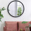 Miroir circulaire avec cadre perlé en métal