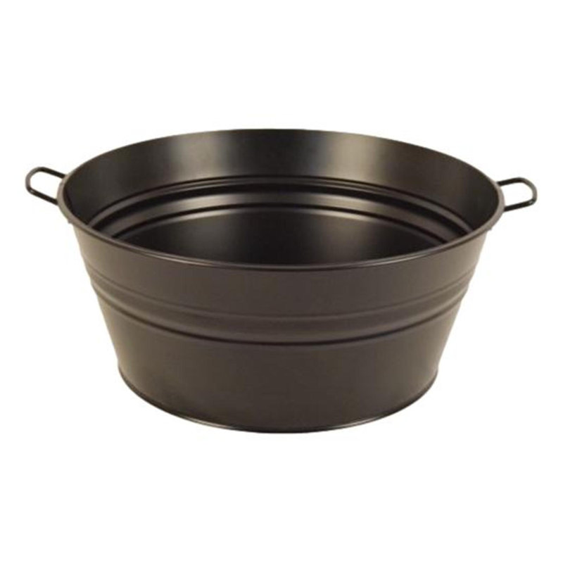 Bac à fleurs en acier émaillé galvanisé., H 8 po x l 19 po x P 19 po, Gris foncé