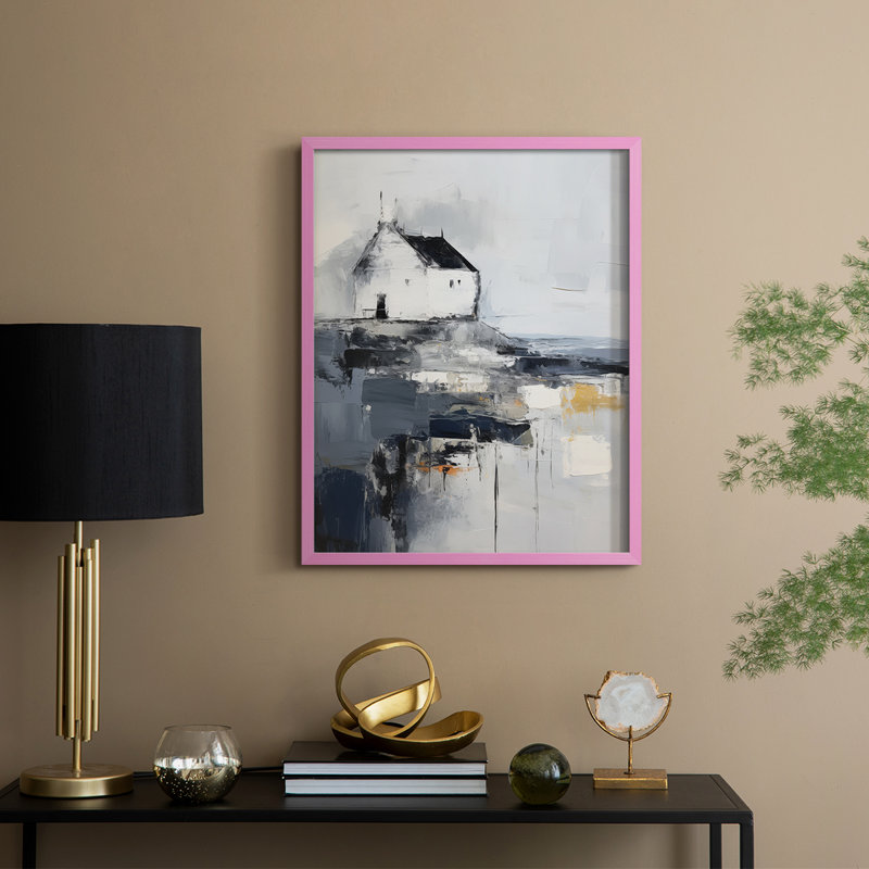 «NAUTICAL Series», reproduction encadrée en bois massif, 11" H x 9" W, Pink