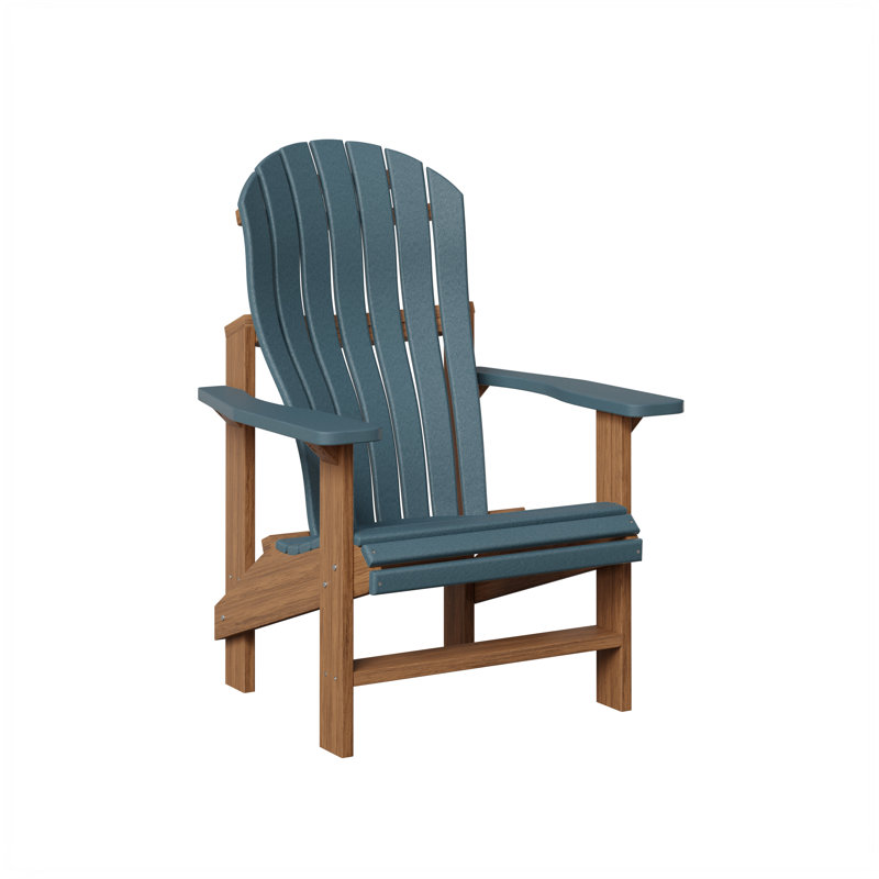 Berlin Gardens Contour Upright Adirondack Chair, Slate with Antique Mahogany