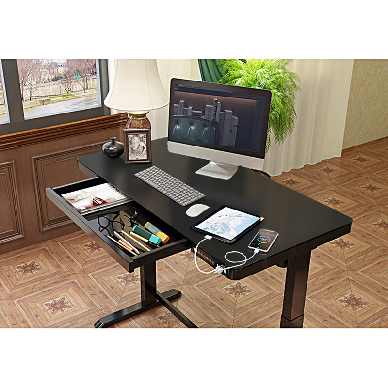 Adjustable Metal Base Standing Desk with Power Outlet