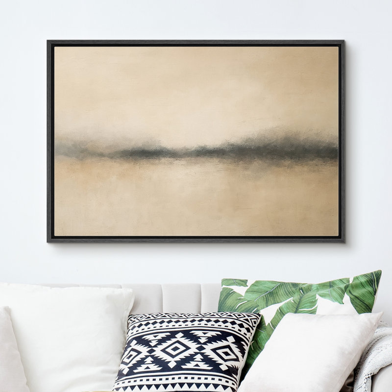 «Soft Neutral Horizon Minimalist Landscape», reproduction d'art sur toile encadrée, H 24 po x l 36 po x P 1,5 po