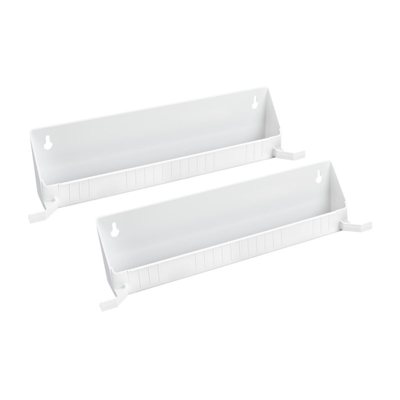 Rev-A-Shelf 14" Tip-Out Accessory Tray, Tab Stops, White, 2-Pack