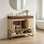 Meuble-lavabo avec lavabo, 2 tiroirs et pieds en métal