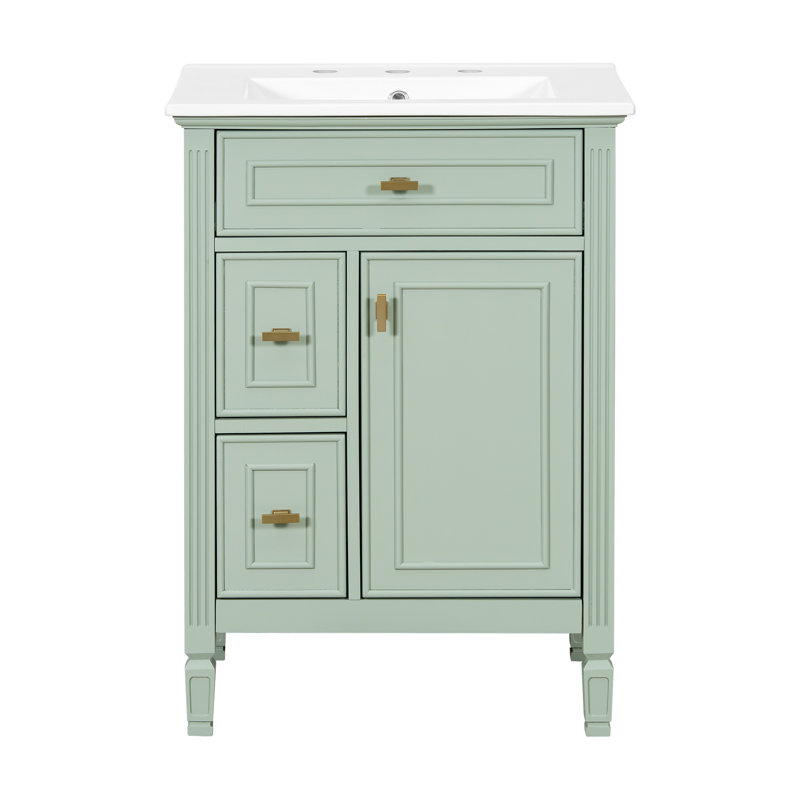 Meuble-lavabo 24 po avec lavabo, Vert