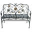 Banc de jardin pour les abeilles et fleurs en métal noir