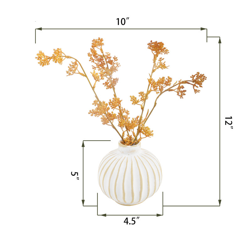 13 po de hauteur dans un vase en céramique de 4,74 po x 4,75 po x P 4,74 po x H 7 po