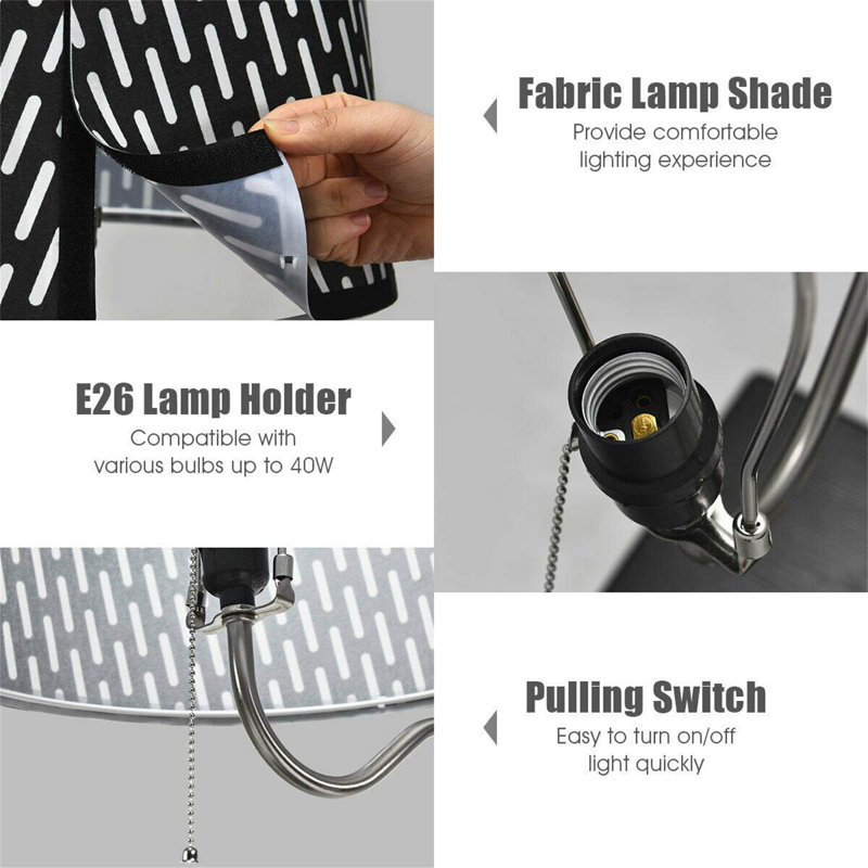 58'' Tray Table Floor Lamp with USB and Outlet