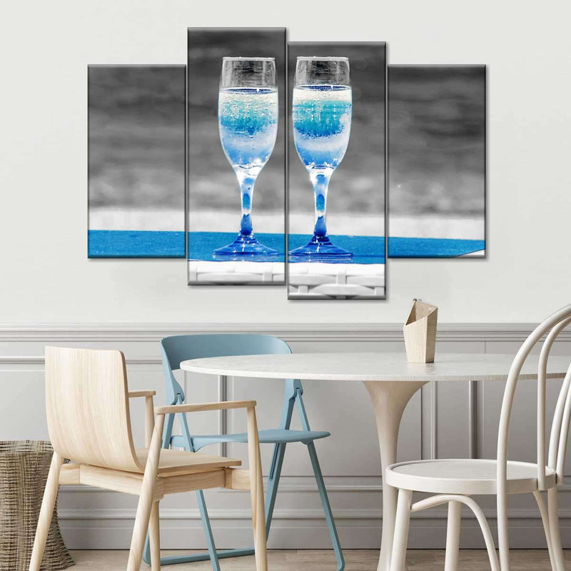 Ensemble 4 pièces Seaside Champagne sur toile, H 22 po x l 36 po x P 1 po