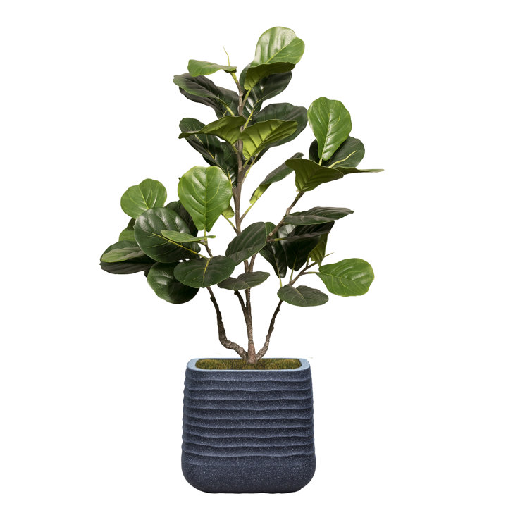 46.57'' Faux Fiddle Leaf Fig Tree in Planter