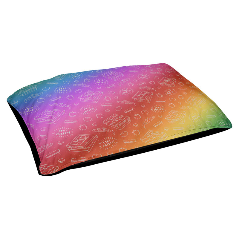 Coussin extérieur pizza Campion, Moyen (L 29,5 po x P19,5 po x H 9,5 po), Rouge / Rose / Jaune