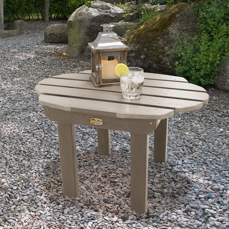Table d’appoint en plastique Wyona, Brun bois