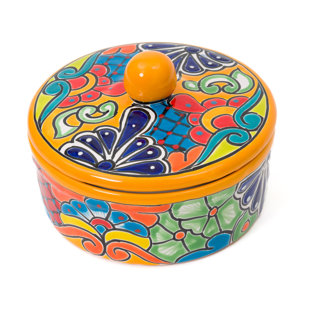 Enchanted Talavera Round Ceramic 2 Piece Casserole Bakeware Set