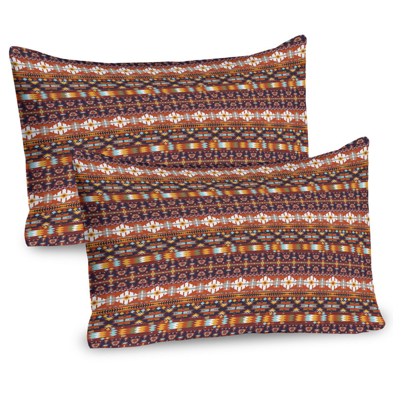 Ambesonne Colourful Pillow Sham 2 Pack Aztec Style Arrow 36"x20" Multicolor, 20"H x 36"W