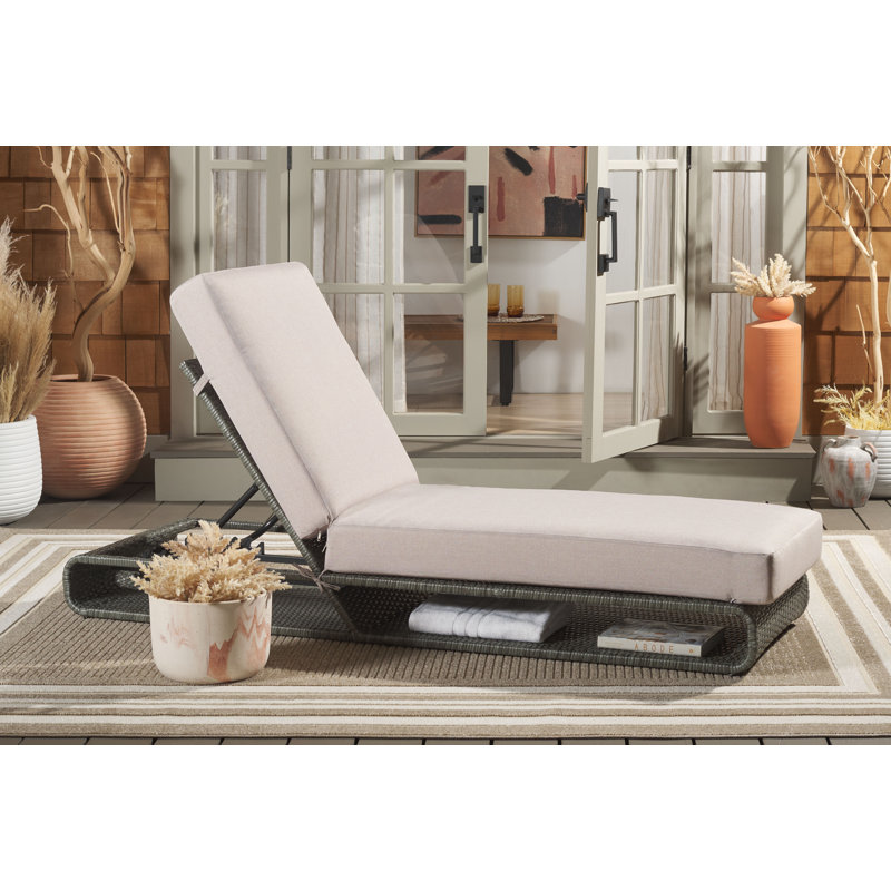 Chaise longue Tullahoma, Gris clair, Gris/brun