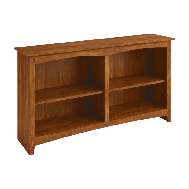 Malani 36" H Solid Wood Classic Bookcase, Tuscan Brown, (2 Shelves) 29"H x 49.75"W x 12.875"D