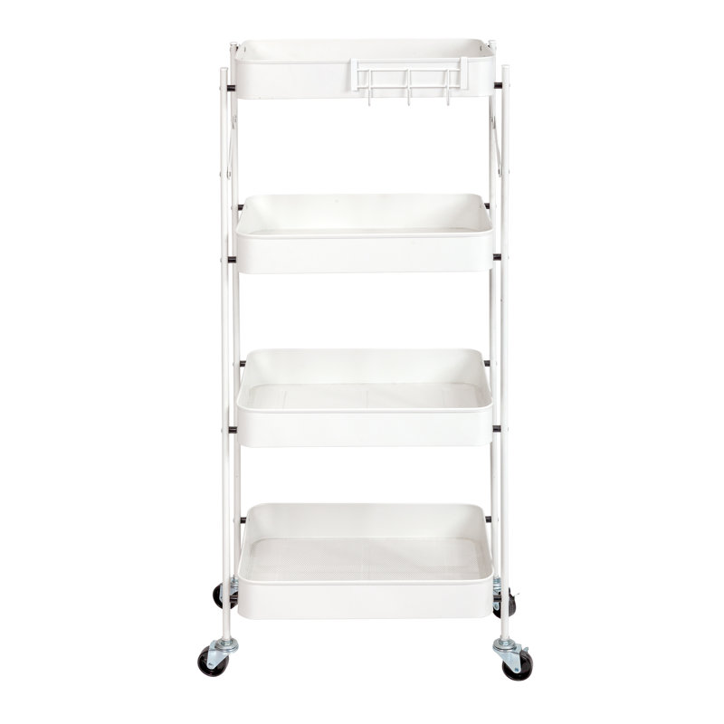 Origami 4 Tier Foldable Rolling Cart