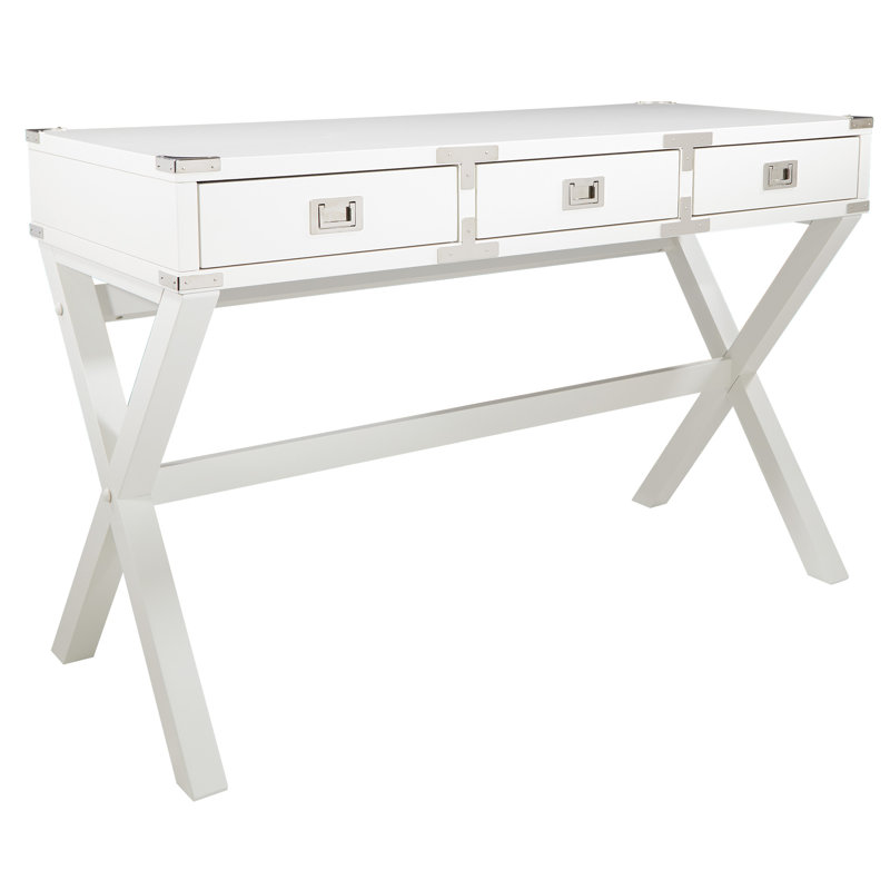 Bureau Harrison avec prises intégrées, Blanc