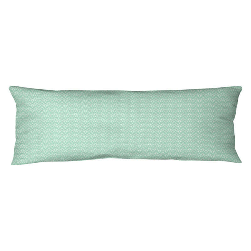 Oreiller de corps vert menthe à motif art déco Katelyn Elizabeth (avec insert amovible)-molleton moelleux, 20 po x 54 po