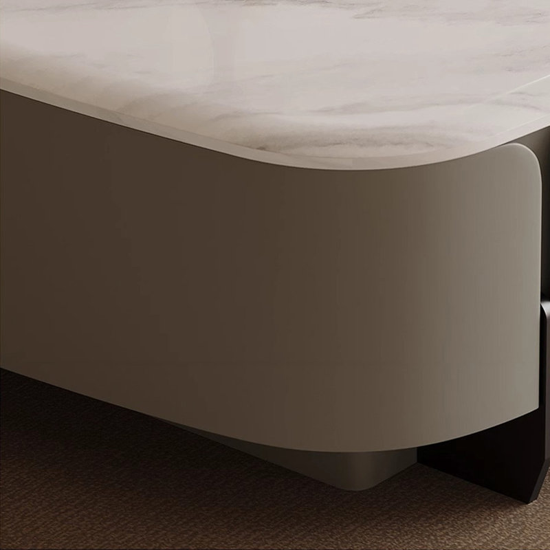Square storage microcrystalline stone coffee table