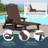 Brighton Outdoor 2-Piece Poly Reclining Chaise Set With Wheels & Cup Holder-381667912