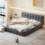 Grand lit plateforme tapissier avec tissu épais et structure solide pour plus de confort et de durabilité dans n'importe quelle chambre à coucher.-1599310763