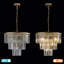 Lustre - cristal de style moderne 20 po avec finition en finition dorée - élégant luminaire suspendu à 7 lumières avec brins de cristal à 3 niveaux