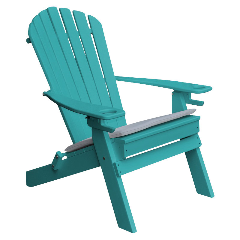 Ashburt Foldable Outdoor Adirondack Chair, Aruba Blue