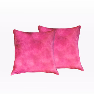 Ensemble de 2 coussins décoratifs en cuir de vache 18 po Trio
