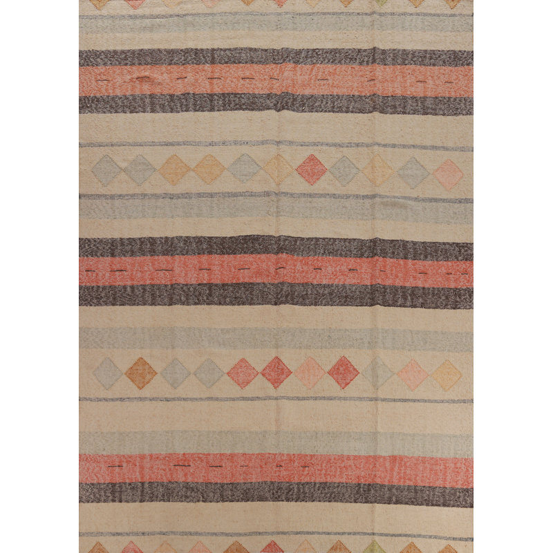 Tapis turc en jute à motif de légumes kilim 9x12