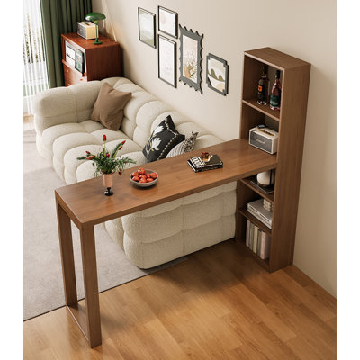 Table de bar moderne en bois massif avec armoire de rangement